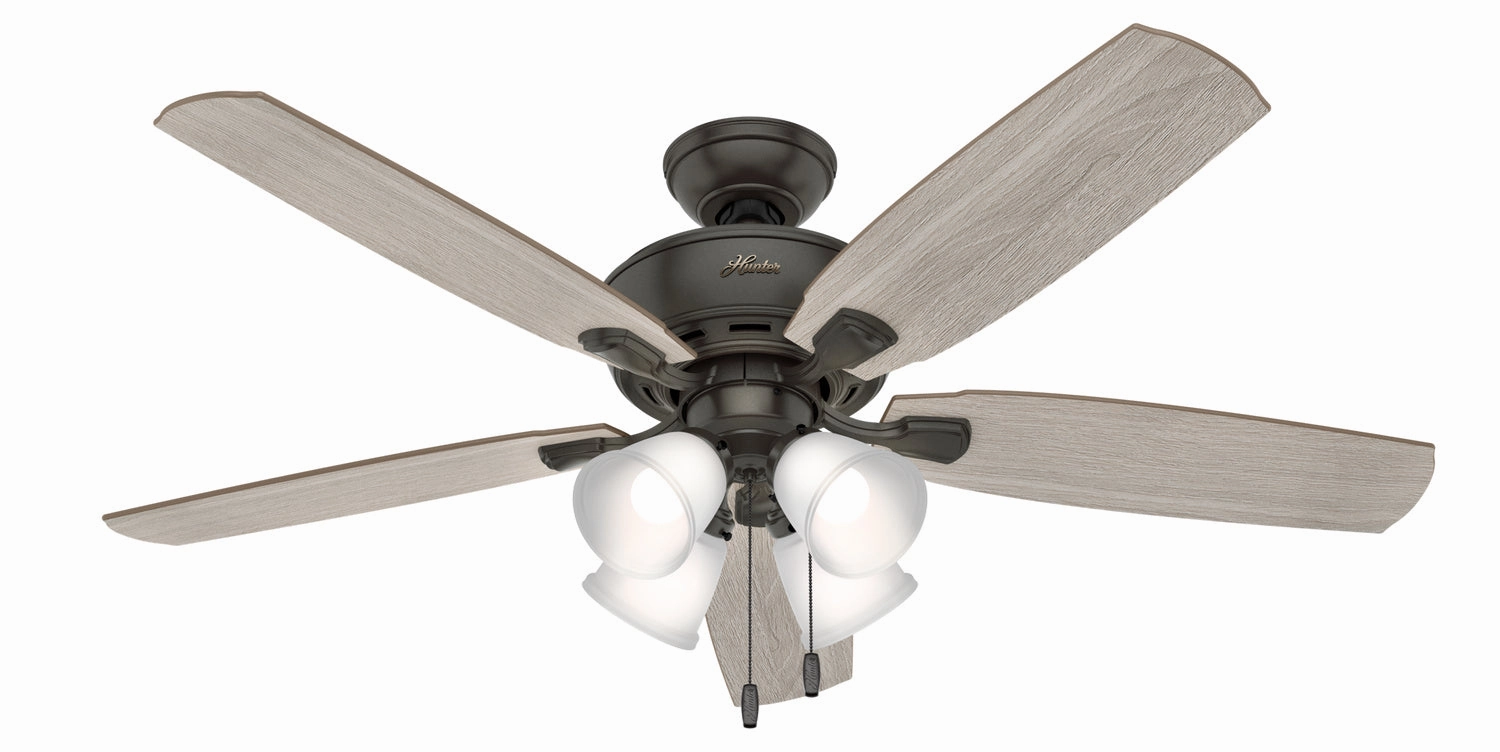 Hunter Fan Amberlin 52" Pull Chain Ceiling Fan with 28W LED Light Kit