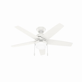 Hunter Fan Bardot Pull Chain Ceiling Fan with 14W LED Modern ceiling fan for home cooling