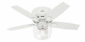 Hunter Fan Bennett Flushmount Ceiling Fan with 5W LED and Remote Modern ceiling fan for home cooling