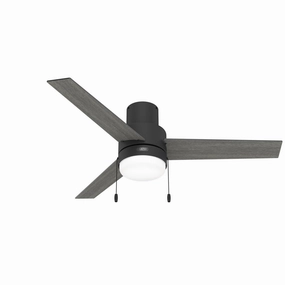Hunter Fan Brunner 52" Flushmount Pull Chain Ceiling Fan with 18W LED Energy-efficient ceiling fan with remote