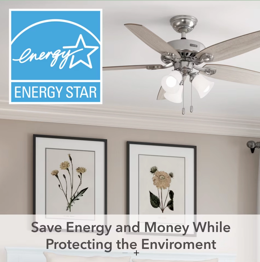 Hunter Fan Builder Plus 52" Pull Chain DC Ceiling Fan with 21W LED