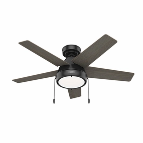 Hunter Fan Burroughs 44" Pull Chain Ceiling Fan with 18W LED Modern ceiling fan for home cooling