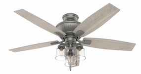 Hunter Fan Charlotte 52" Indoor Pull Chain Ceiling Fan 10.5W LED quiet indoor fans for bedrooms and offices