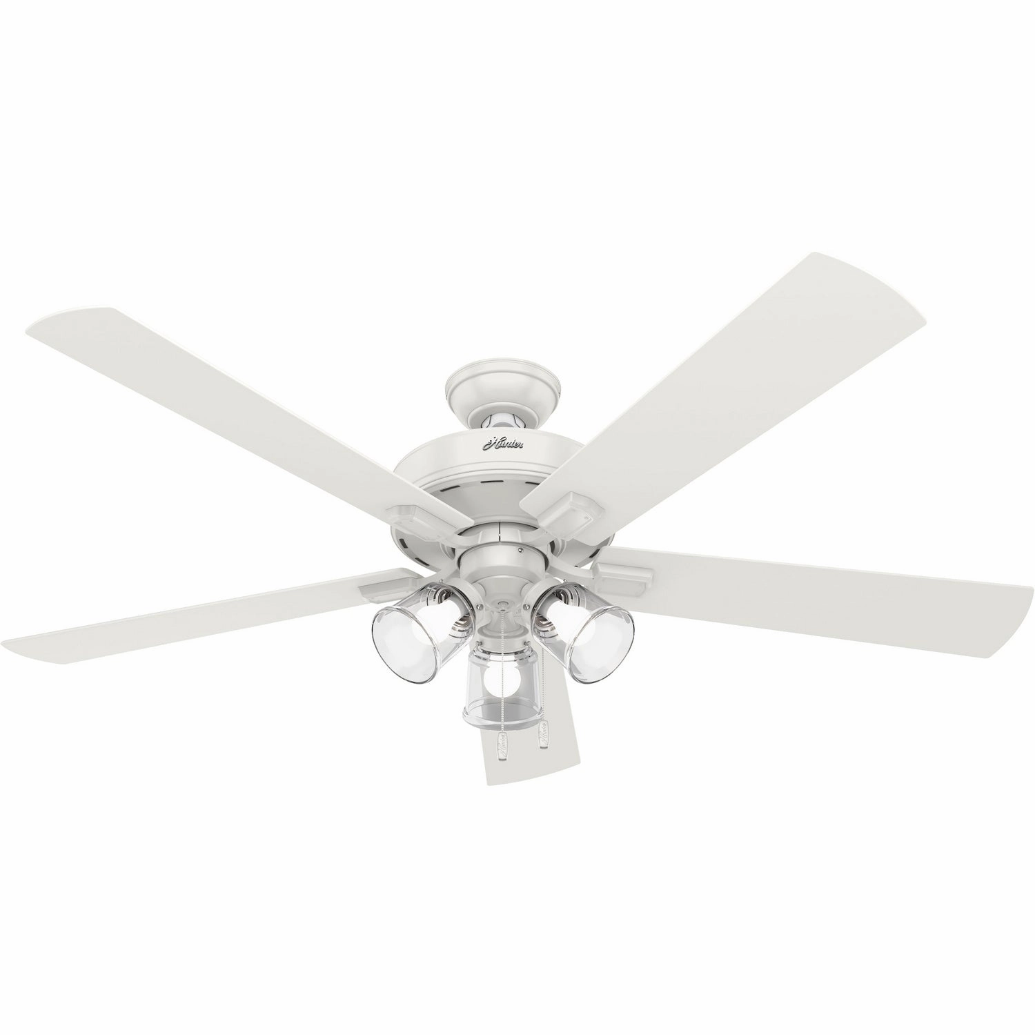 Hunter Fan Crestfield Pull Chain Flushmount Ceiling Fan with 18W LED