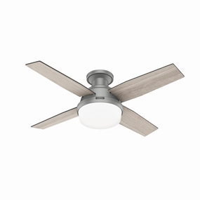 Hunter Fan Dempsey 44" Flushmount Ceiling Fan with 19W LED and Remote Energy-efficient ceiling fan with remote