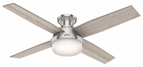Hunter Fan Dempsey 52" Flushmount Ceiling Fan with 18W LED and Remote Energy-efficient ceiling fan with remote