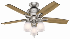 Hunter Fan Donegan Indoor Pull Chain Ceiling Fan with 27W LED adjustable indoor fans for cool airflow