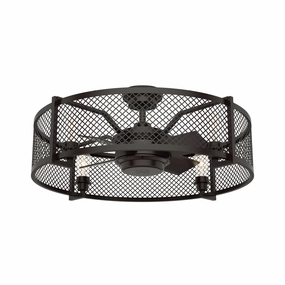 Hunter Fan Fennec 23" Fandelier Ceiling Fan with 21W LED and Wall Control in Noble Bronze compact indoor fans for apartment use