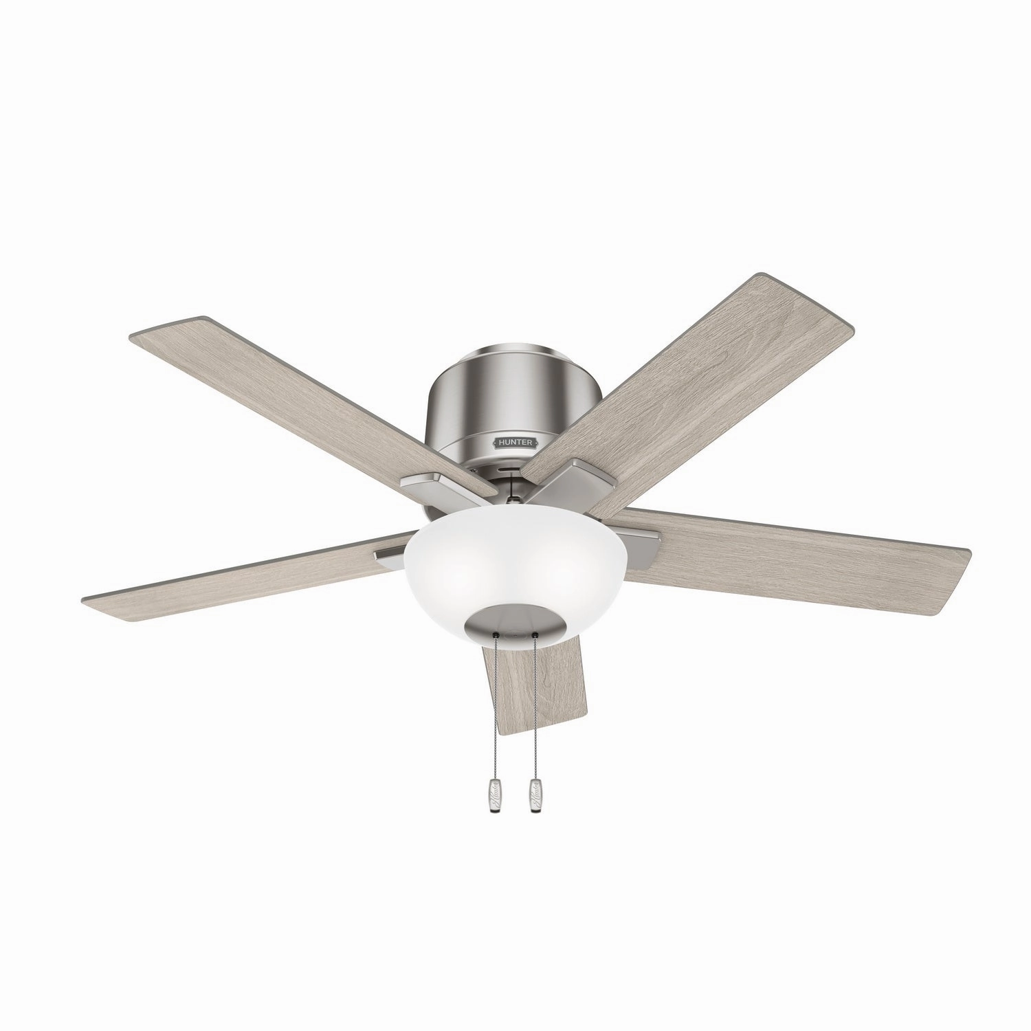 Hunter Fan Fitzgerald 44" Flushmount Pull Chain Ceiling Fan with 20W LED low-noise indoor fans for peaceful settings
