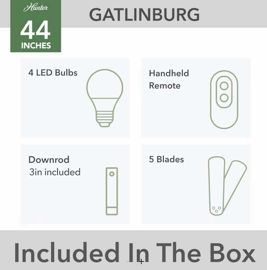 Hunter Fan Gatlinburg Indoor Ceiling Fan with 19W LED with Remote
