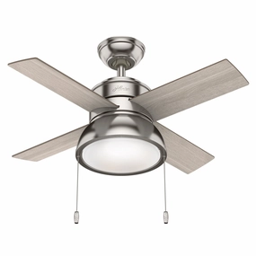Hunter Fan Loki Pull Chain Ceiling Fan with 18W LED Modern ceiling fan for home cooling