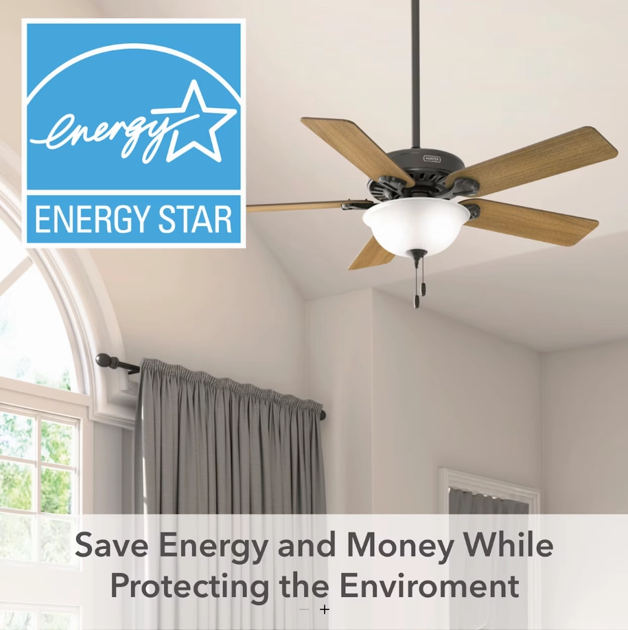 Hunter Fan Pro's Best 52" Indoor DC Pull Chain Ceiling Fan with 18W LED