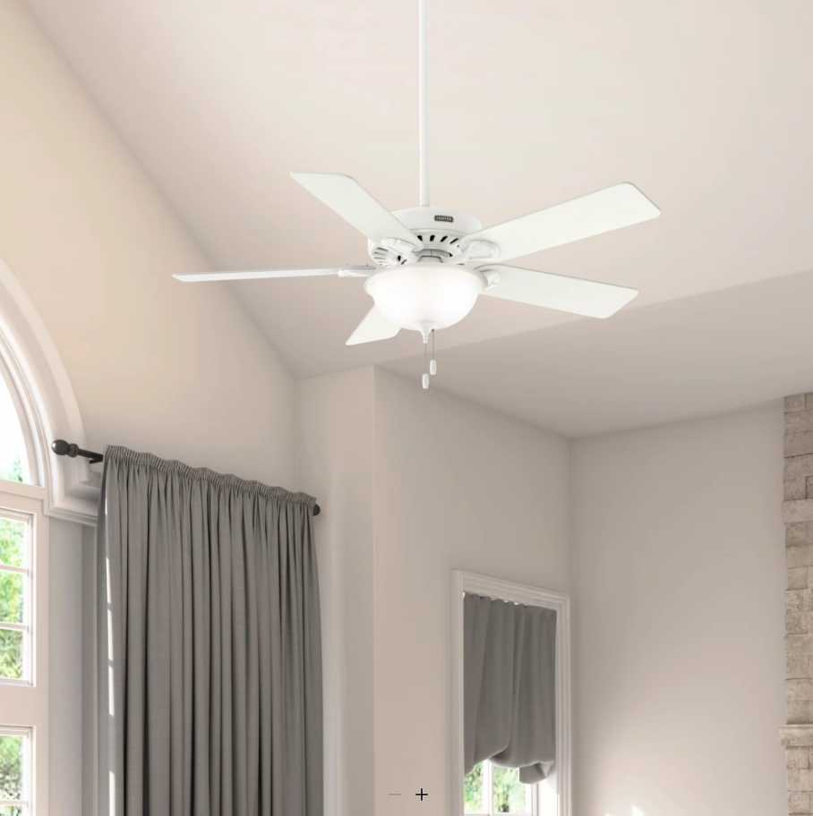Hunter Fan Pro's Best 52" Indoor DC Pull Chain Ceiling Fan with 18W LED