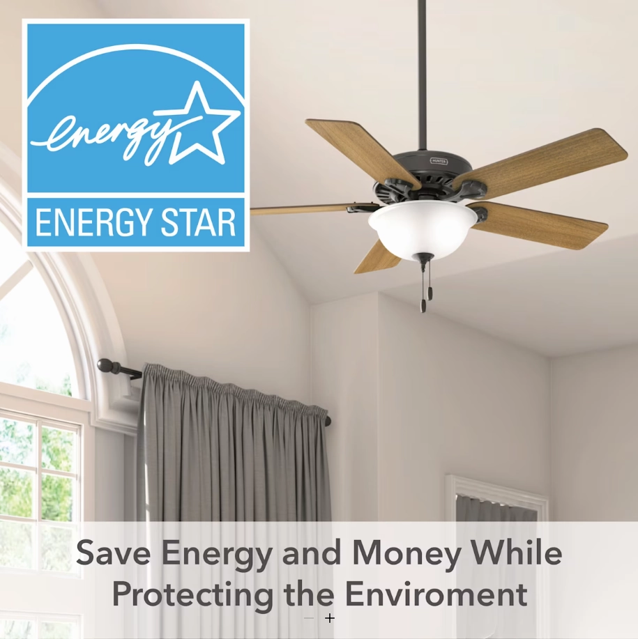 Hunter Fan Pro's Best 52" Indoor DC Pull Chain Ceiling Fan with 18W LED