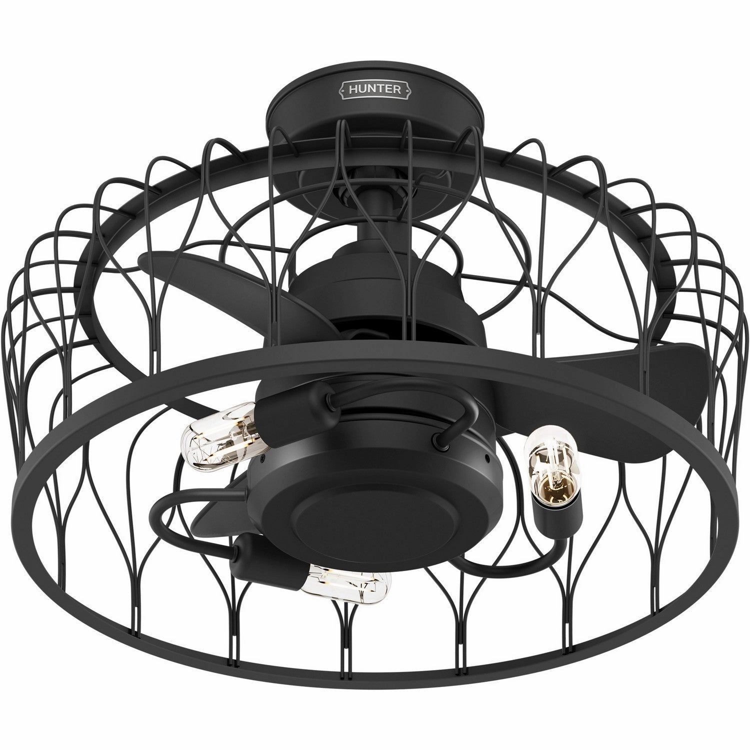 Hunter Rotonda | Ceiling Fan with 3.50W T12 Edison & Handheld Remote powerful indoor fans for whole-room cooling