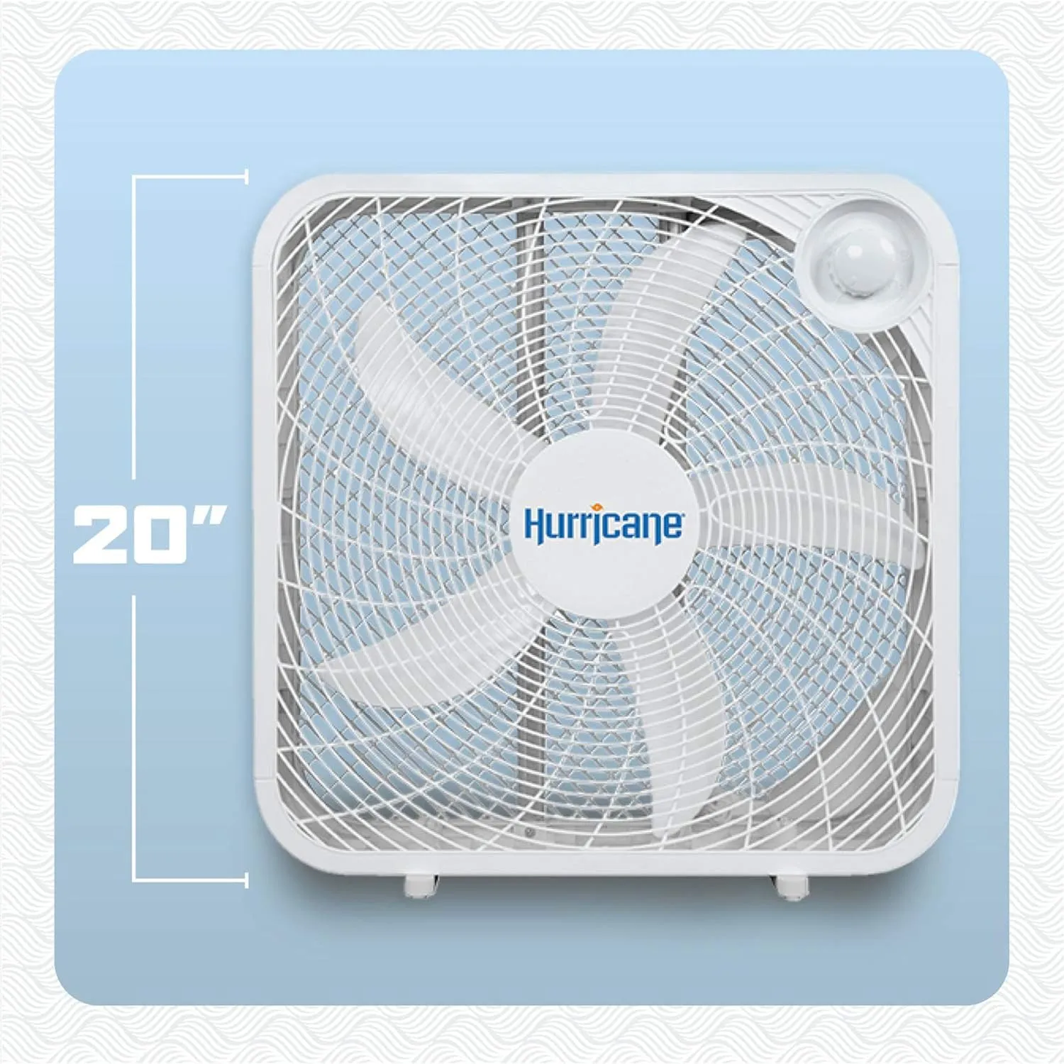 Hurricane Classic Floor Mount Box Fan w/ 3 Quiet Speeds, White, 20" - Corded Portable Electric Air Cooling Unit w/ Powerful 2400 CFM Airflow for Home, Garage, Office, Bedroom & Basement