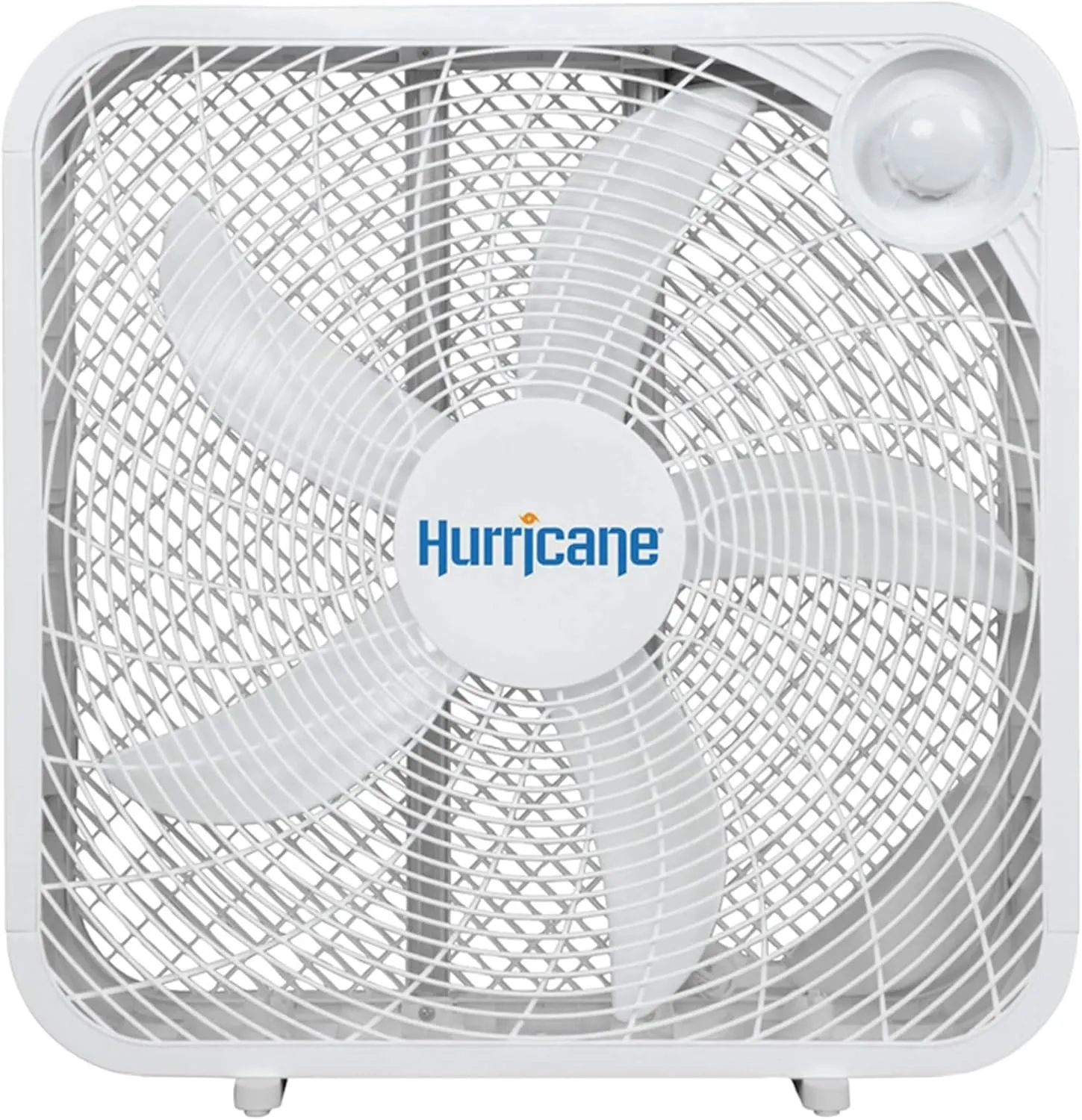 Hurricane Classic Floor Mount Box Fan w/ 3 Quiet Speeds, White, 20" - Corded Portable Electric Air Cooling Unit w/ Powerful 2400 CFM Airflow for Home, Garage, Office, Bedroom & Basement