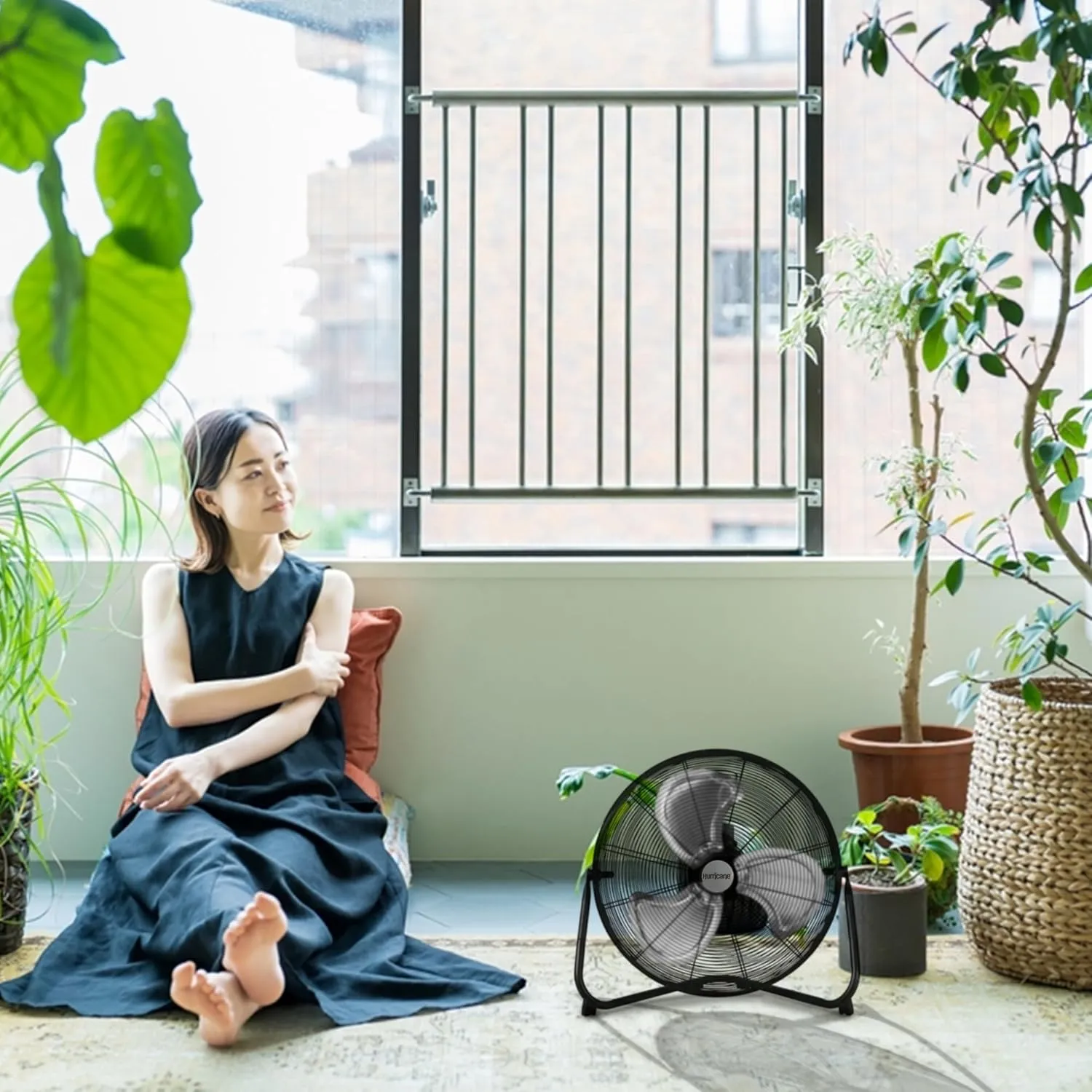 Hurricane Pro 20 Inch Aluminum High Velocity Heavy Duty Metal Floor Blade Fan with 3 Customizable Speed Settings and Adjustable Tilt, 2-Pack, Black