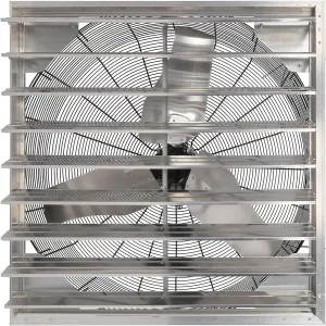 Hurricane Pro Shutter Exhaust Fan with 3 Metal Blades, Electric Cord, and Button Controller for Household Ventilation Fans, 36 Inch Fan with safety blade design