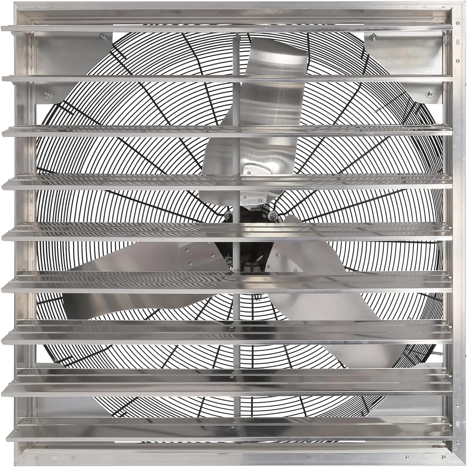 Hurricane Pro Shutter Exhaust Fan with 3 Metal Blades, Electric Cord, and Button Controller for Household Ventilation Fans, 36 Inch Fan with safety blade design