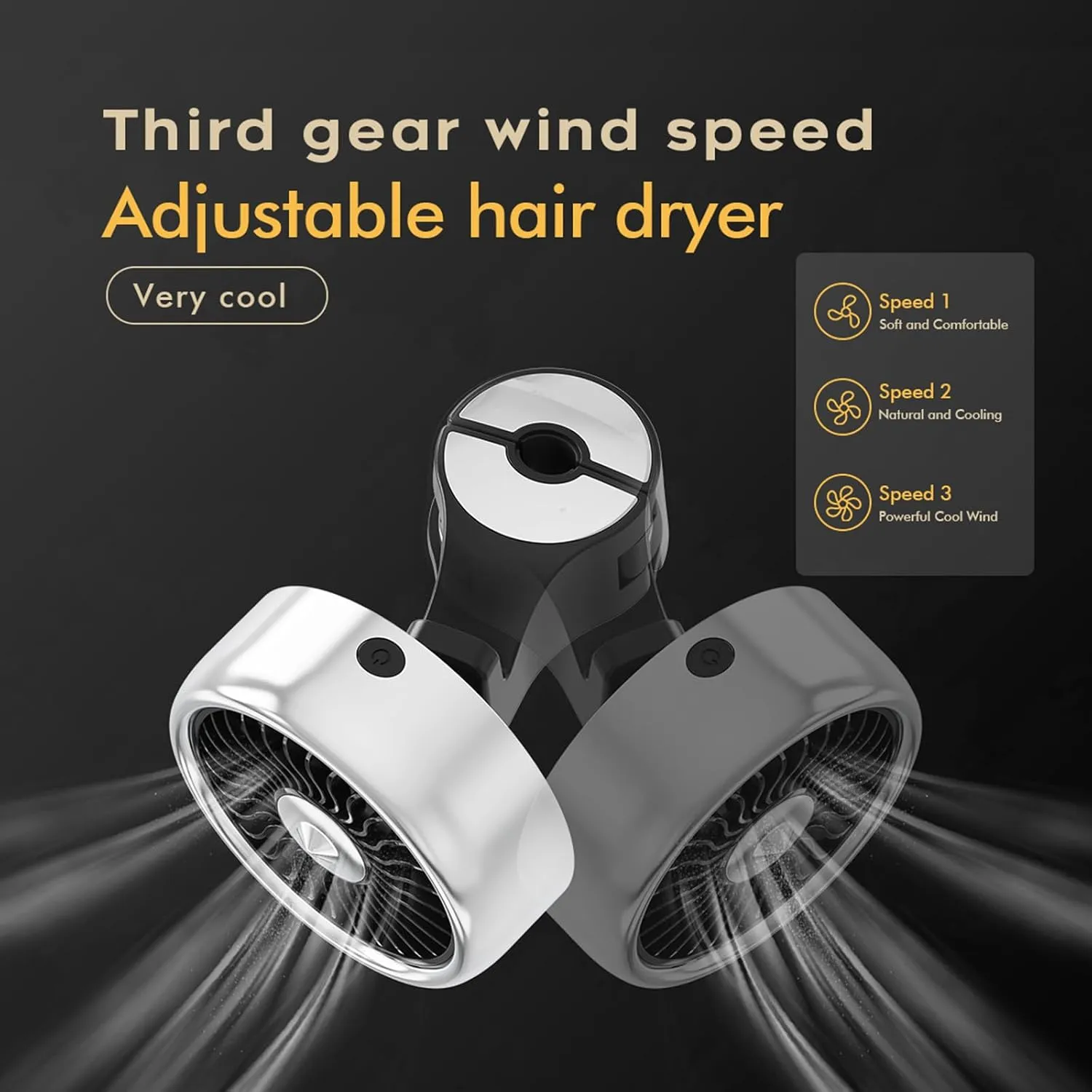 HXBER Car Fan, Car Fan, 12V Cooling Fan for Backseat for Kids, USB Powered Back Seat Fan with 3 Speeds Hook Vehicles Rear Seat Air Fan for Sedan SUV RV, Black
