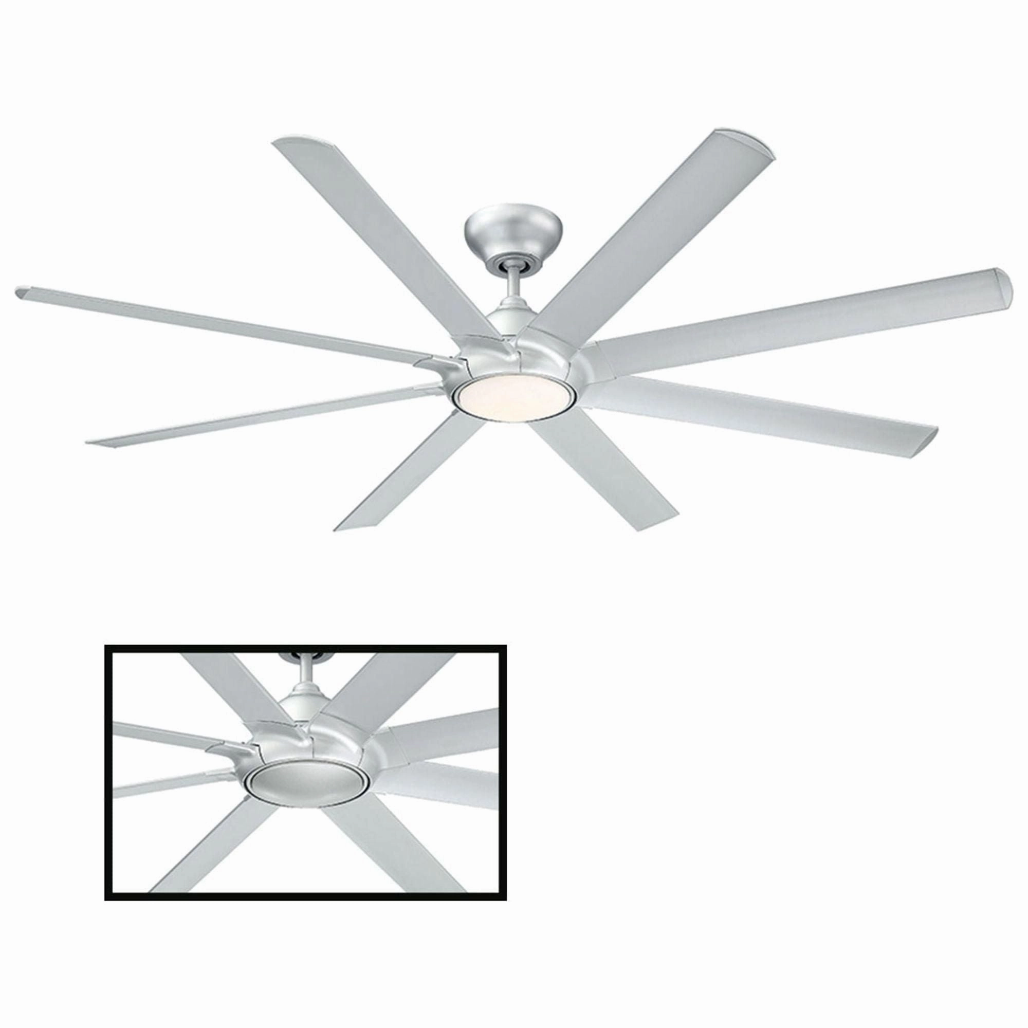 Hydra Indoor/Outdoor 8-Blade 80" Smart Ceiling Fan with LED Light Kit