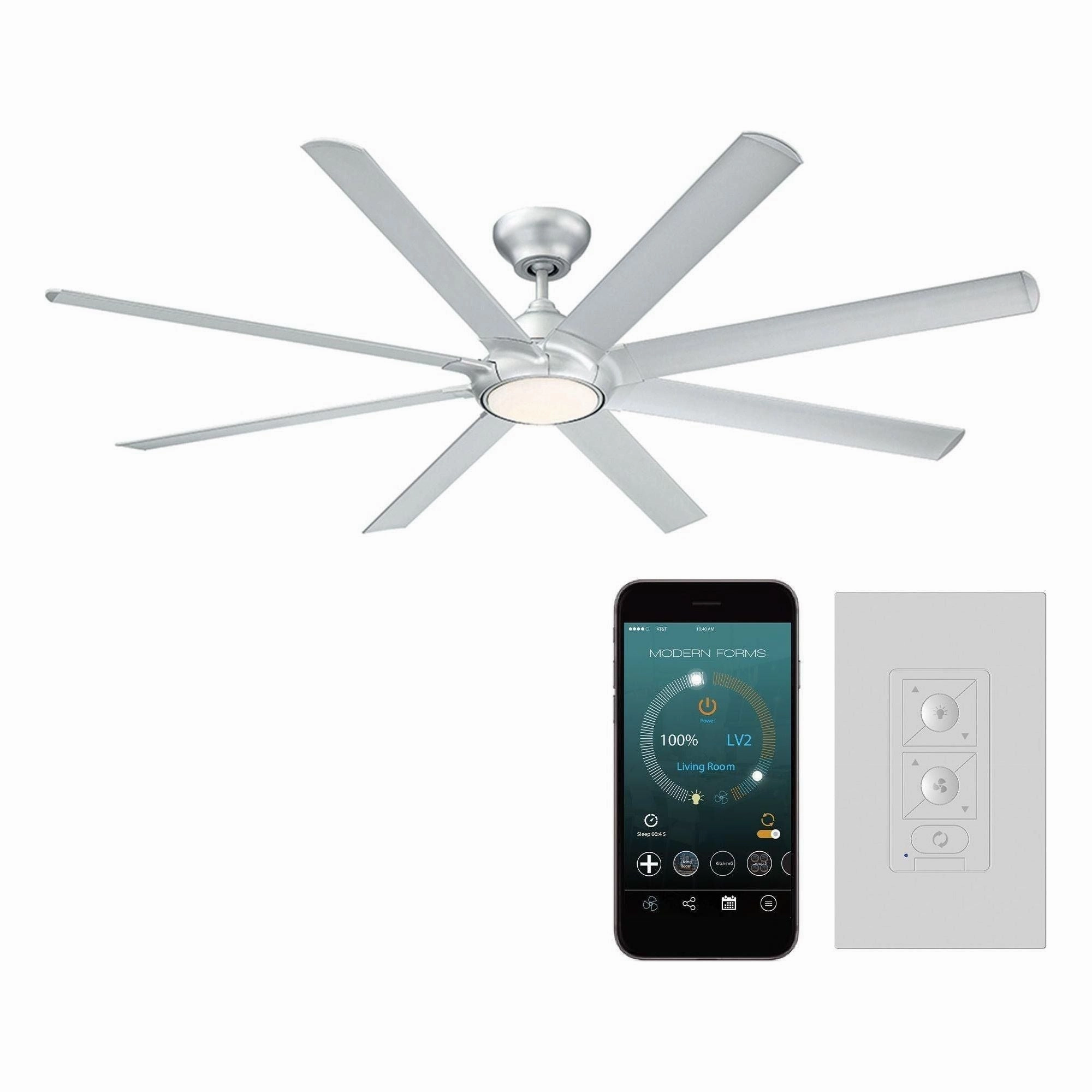 Hydra Indoor/Outdoor 8-Blade 80" Smart Ceiling Fan with LED Light Kit