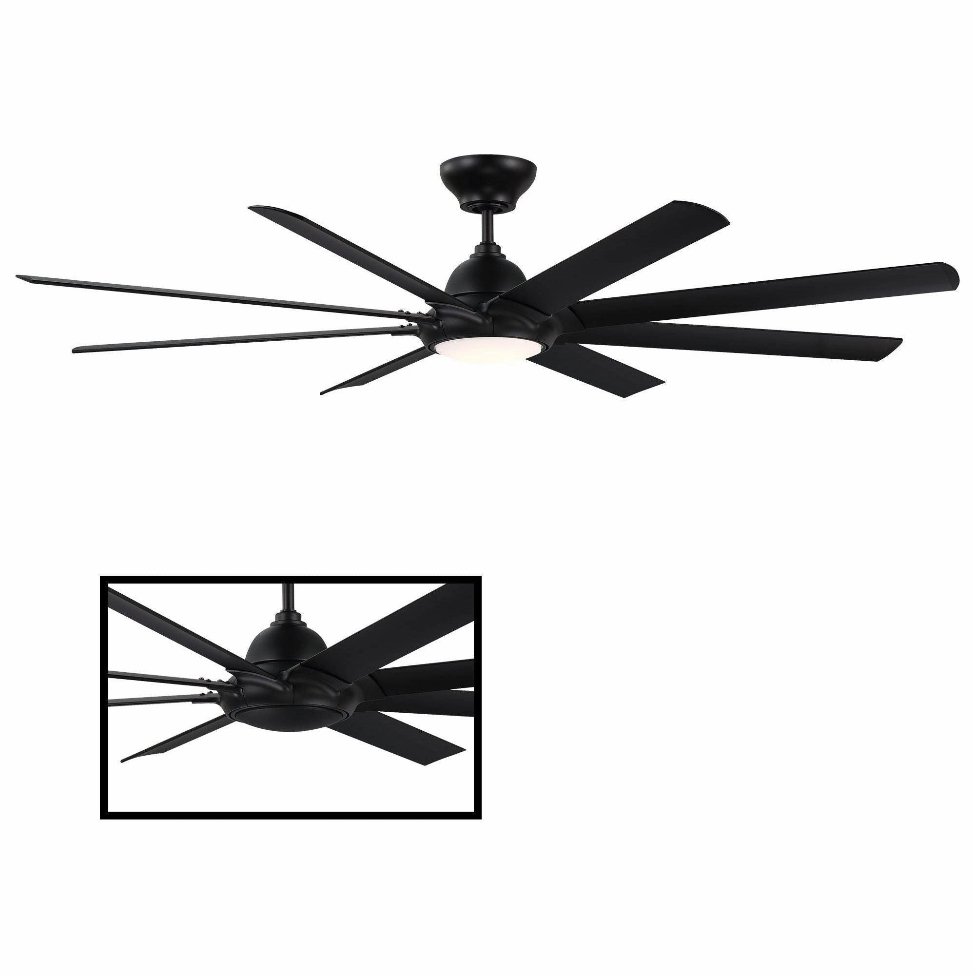 Hydra Indoor/Outdoor 8-Blade 80" Smart Ceiling Fan with LED Light Kit