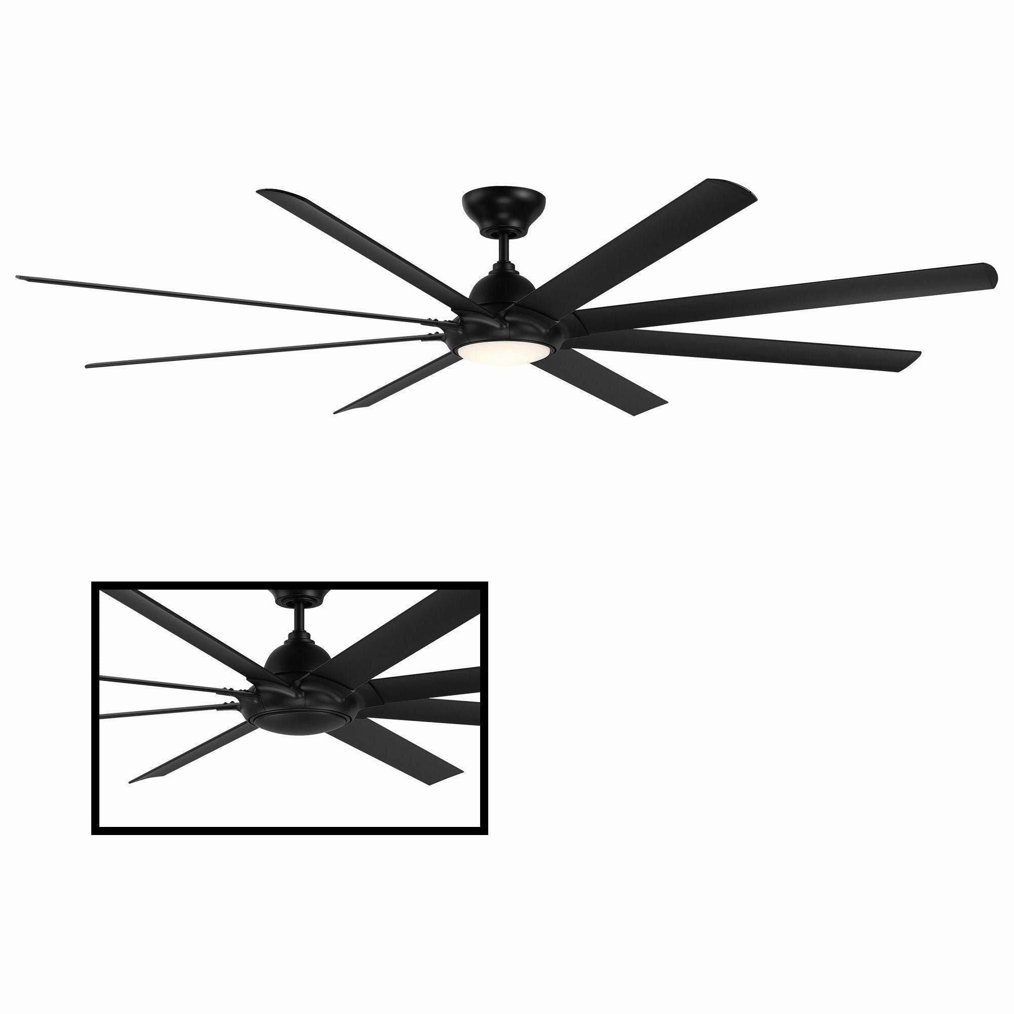 Hydra Indoor/Outdoor 8-Blade 96" Smart Ceiling Fan with LED Light Kit