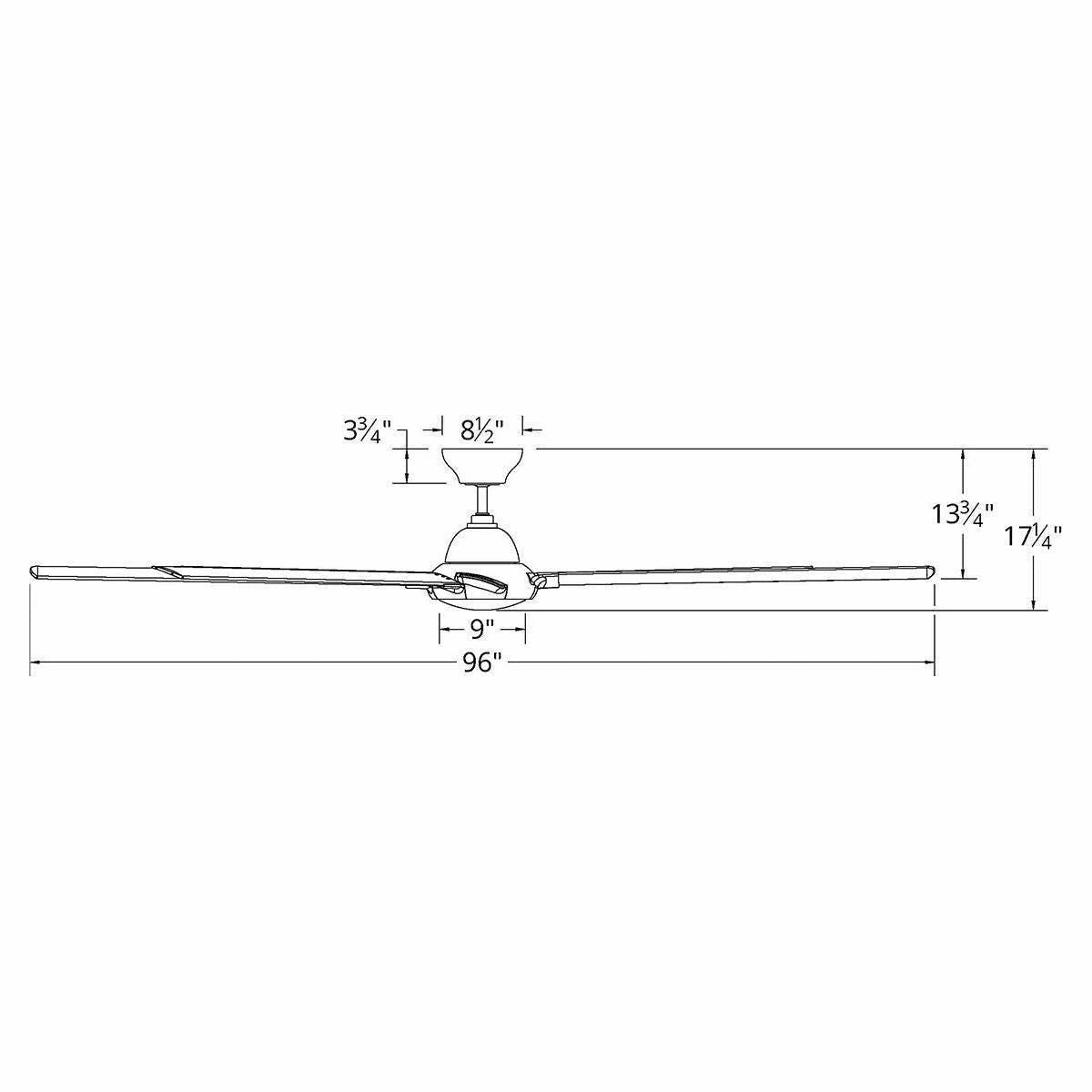 Hydra Indoor/Outdoor 8-Blade 96" Smart Ceiling Fan with LED Light Kit