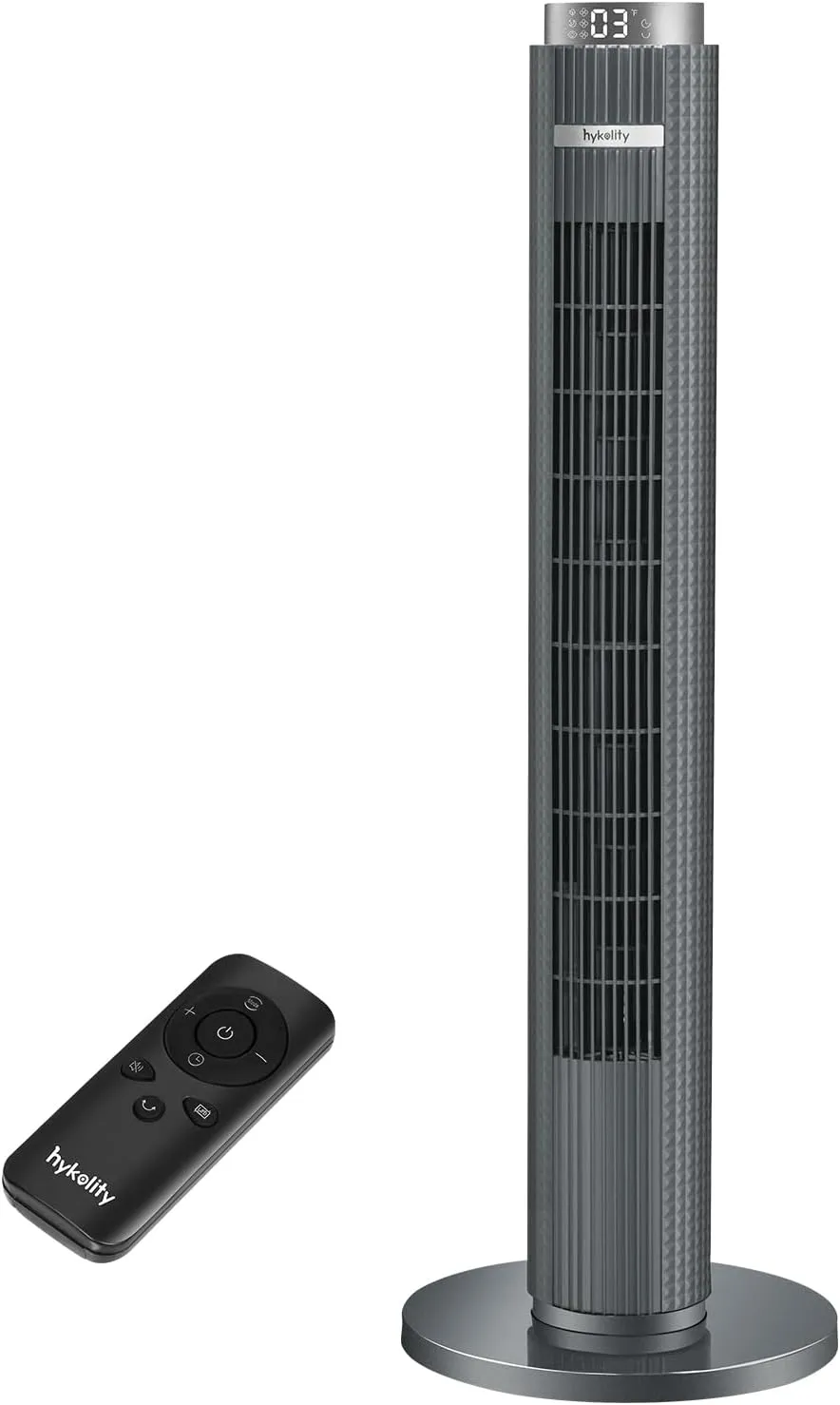 hykolity Tower Fan for Bedroom, 90 Oscillating Standing Fan, 28dB Ultra Quiet, 26ft/s Velocity 38'' Bladeless Fan with 3 Speeds & 4 Modes, 12H Timer, Remote, Floor Fan for Living Room, Home, Office Small bladeless fan for quiet cooling