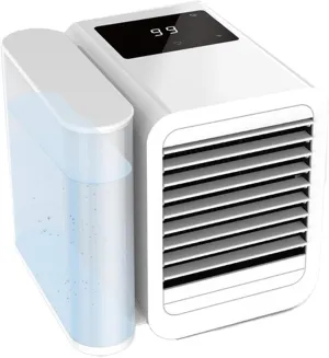 Hyuduo Portable Air Conditioner Cooling Fan, 3-in-1 Mini Air Conditioner with Adjustable Wind Speed and USB Type C Interface, 7 Color LED Lights, Low Noise Desktop Air Coolers Desktop fan with humidification feature
