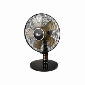 iFan 12 Desk Fan  5 Blades, Turbo Fan, Vortex Airflow, Oscillation, Adjustable Height, Energy-saving, 3-Speed, black, IF403 usb desk fans for office or dorm use