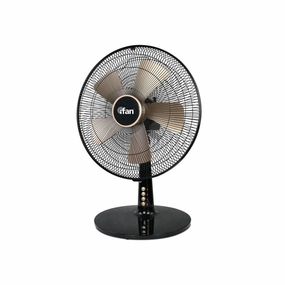 iFan 16" Desk Fan  5 Blades, Turbo Fan, Vortex Airflow, Oscillation, Adjustable Height, Energy-saving, 3-Speed, black, IF402 usb desk fans for office or dorm use