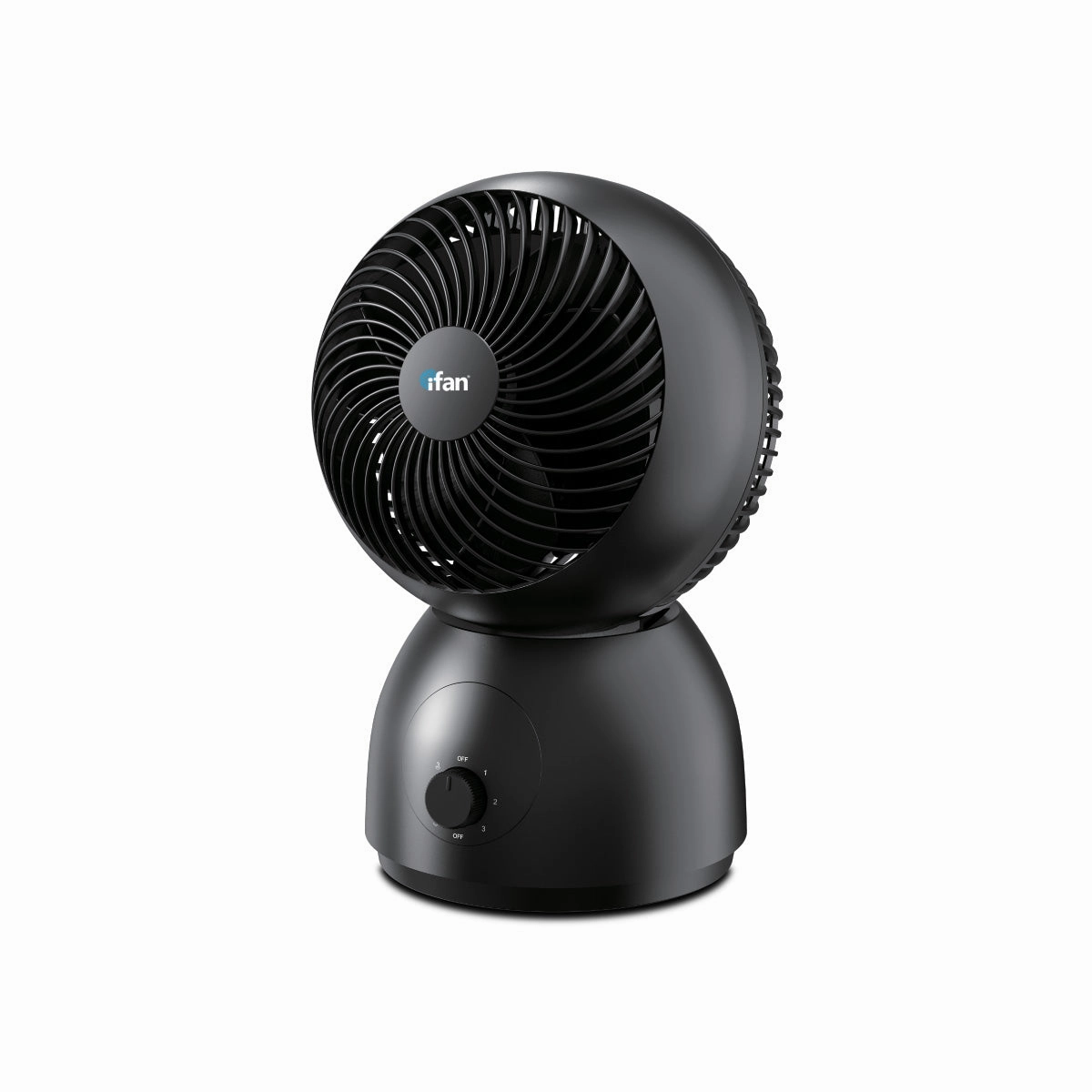 iFan 8" Air Circulator Fan  Concentrated Airflow, Desk Fan, Oscillation, Adjustable Tilt, Portable, Silent, 3-Speed, black, IF7403 usb desk fans for office or dorm use