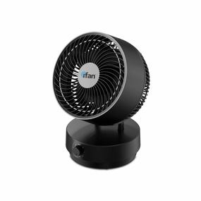 iFan 9" Air Circulator Fan  Concentrated Airflow, Desk Fan, Oscillation, Adjustable Tilt, Portable, Silent, 3-Speed, black, IF7409 usb desk fans for office or dorm use