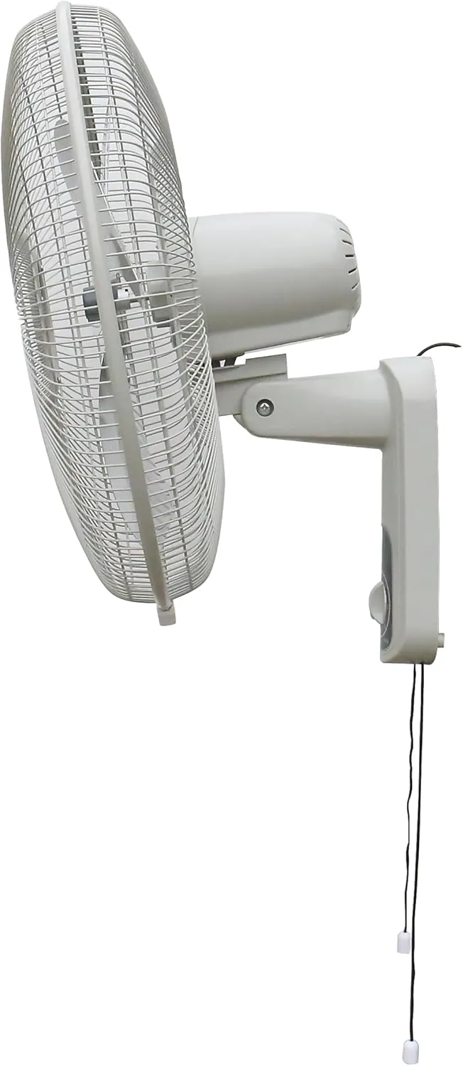 iLiving Glow Oscillating Wall Mount Fan with Adjustable Tilt, 18-inch, 3 Speed, Metal Grille and Blade, 90 Degree Oscillation, Airflow 1650CFM, Ideal for Home, Bedroom, Gym & Office, Greenhouse