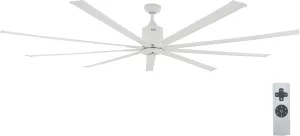 iLIVING HVLS Big Ceiling Fan with IR Remote, High Volume Low Speed Fan, Reversible (88-Inch / 11839 CFM), White Fan with safety blade design