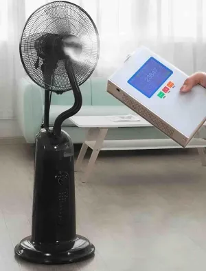 Intelligent Cool Mist Standing Oscillating Fan, Spray Electric Fan Household Humidification Vertical Floor Fan Remote Desktop fan with humidification feature