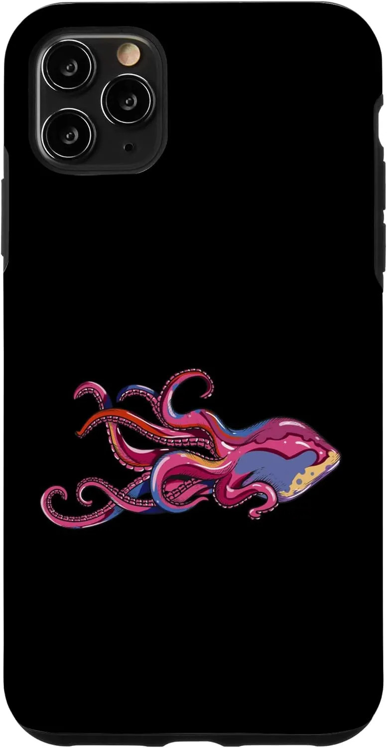 iPhone 11 Pro Max Giant Squid Octopus Fan Sea Ocean Fan Diver Aquariums Case Octopus-shaped decorative fan