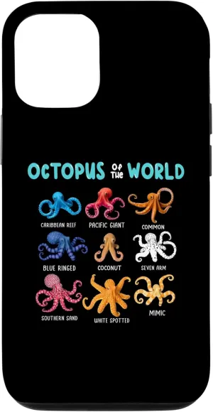 iPhone 13 Pro Octopus - Sea Animals of the World Octopus Fan Case Octopus-shaped decorative fan