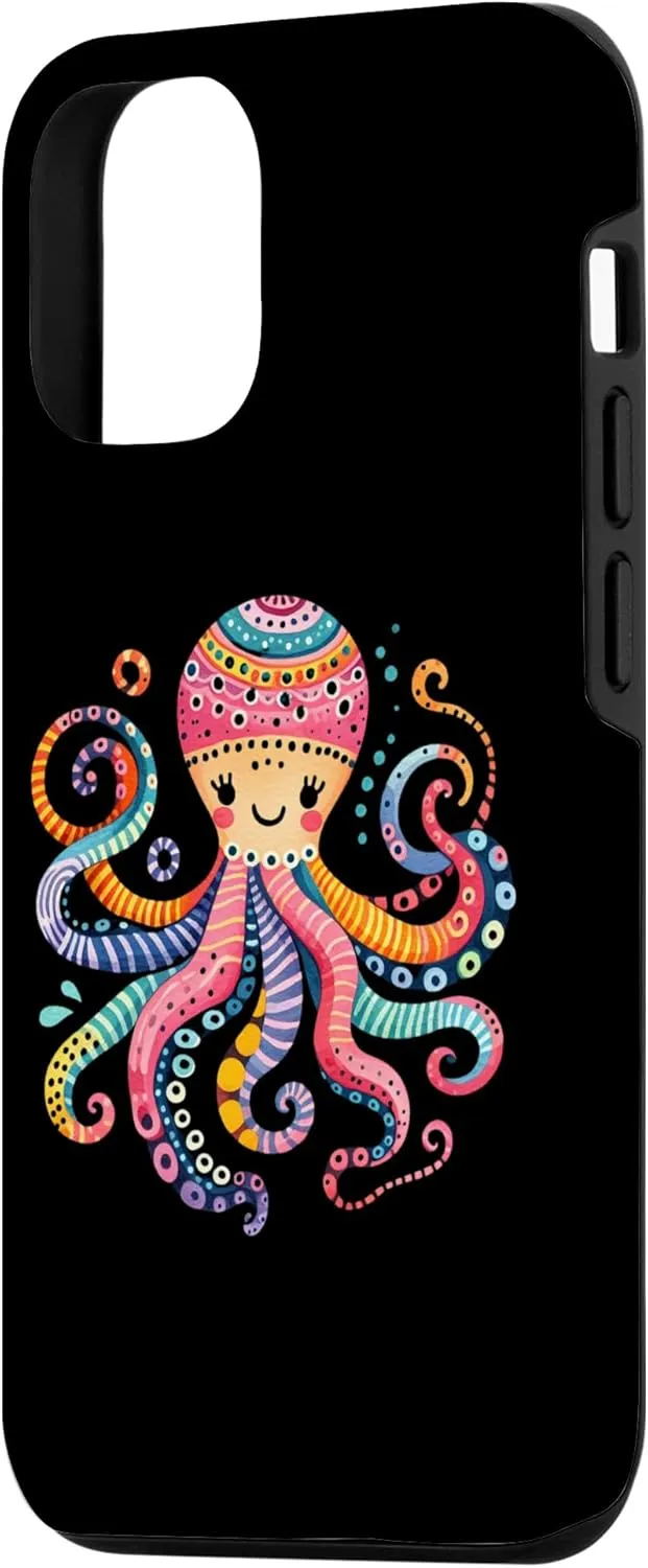 iPhone 14 Cute Colorful Watercolor Octopus for Octopus Lovers and Fan Case