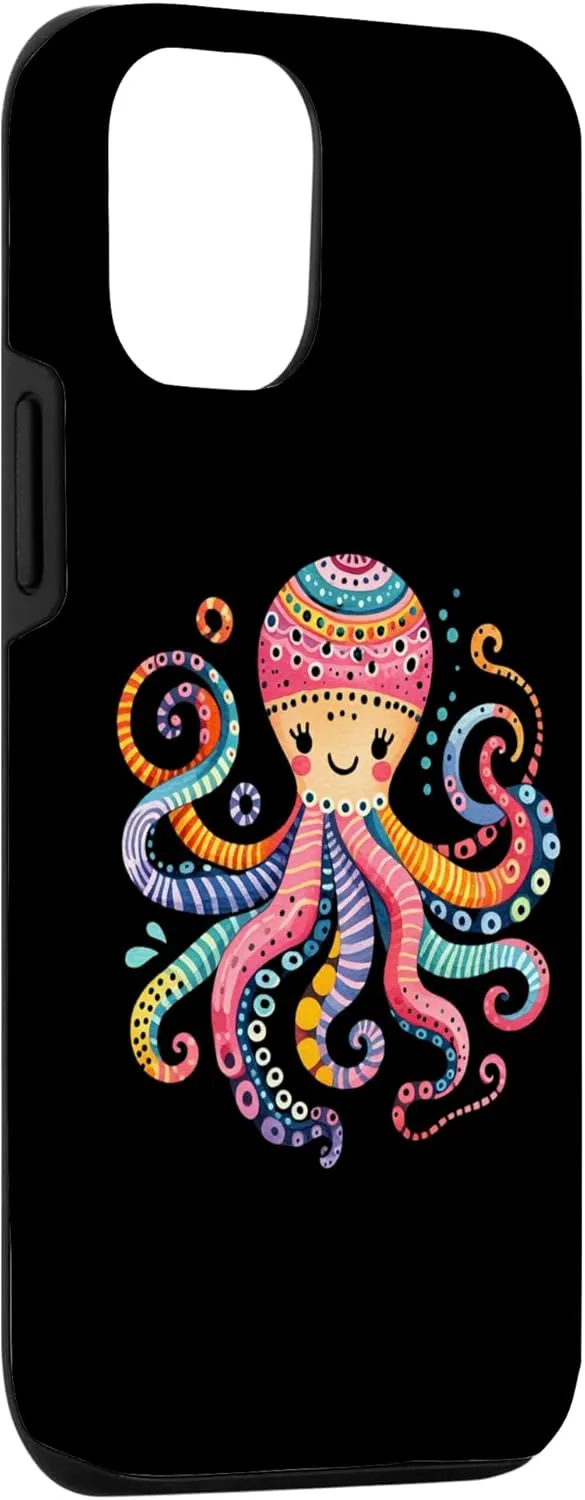 iPhone 14 Cute Colorful Watercolor Octopus for Octopus Lovers and Fan Case