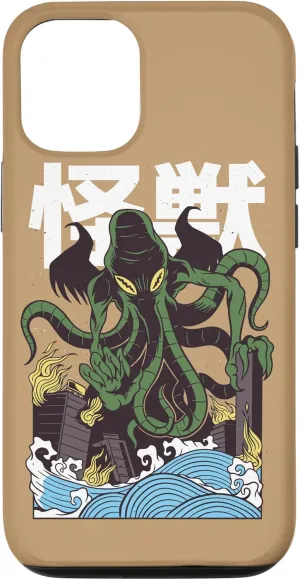iPhone 14 Octopus Destroy City Buildings Monster Anime Manga Art Gift Case Octopus-shaped decorative fan