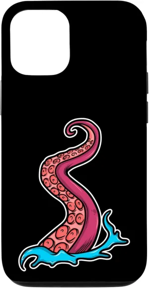 iPhone 14 Octopus Sea Monster Kraken Red Tentacle Octopuses Fans Case Octopus-shaped decorative fan