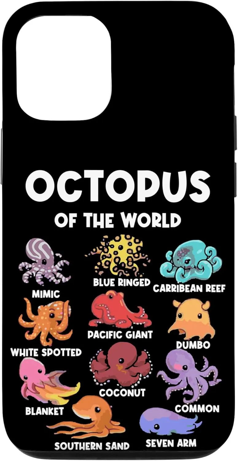 iPhone 15 Pro Octopus - Sea Animals of the World Octopus Fan Case Octopus-shaped decorative fan