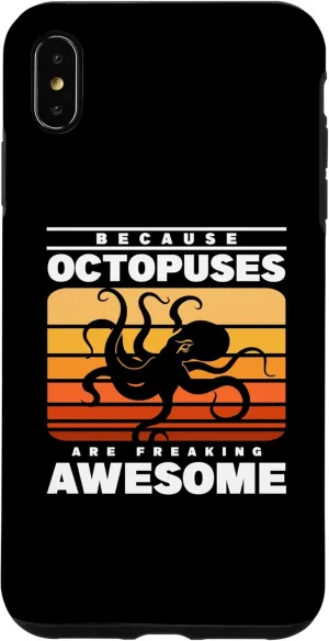 iPhone XS Max Because Octopuses Are Awesome Retro Octopus Fan Vintage Case Octopus-shaped decorative fan