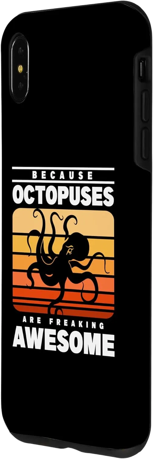 iPhone XS Max Because Octopuses Are Awesome Retro Octopus Fan Vintage Case