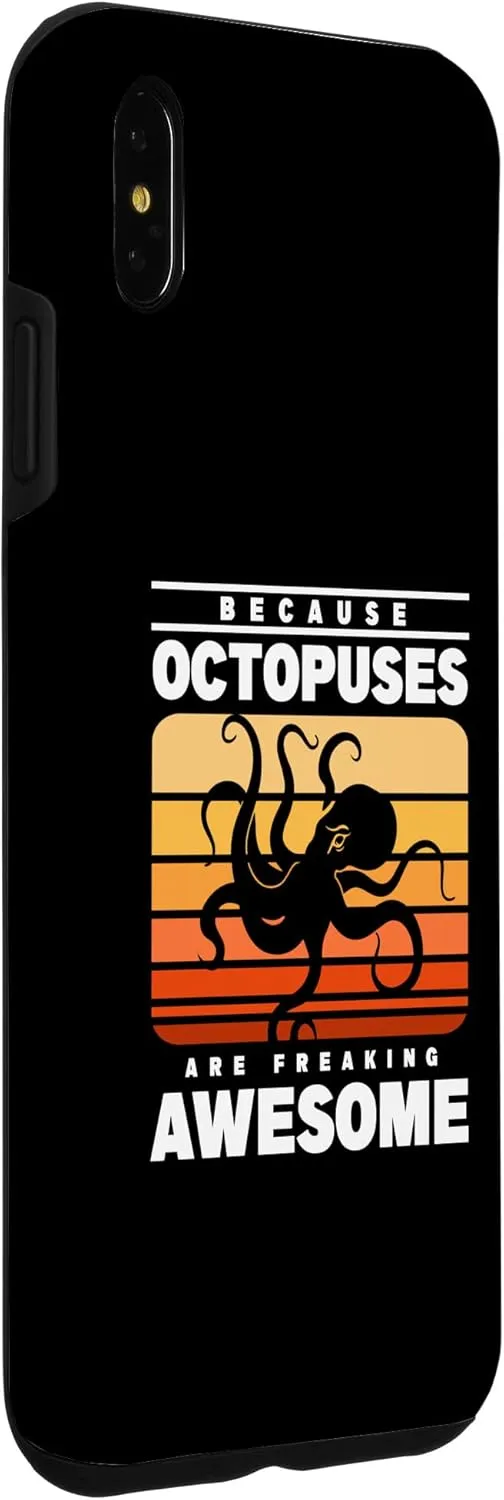 iPhone XS Max Because Octopuses Are Awesome Retro Octopus Fan Vintage Case