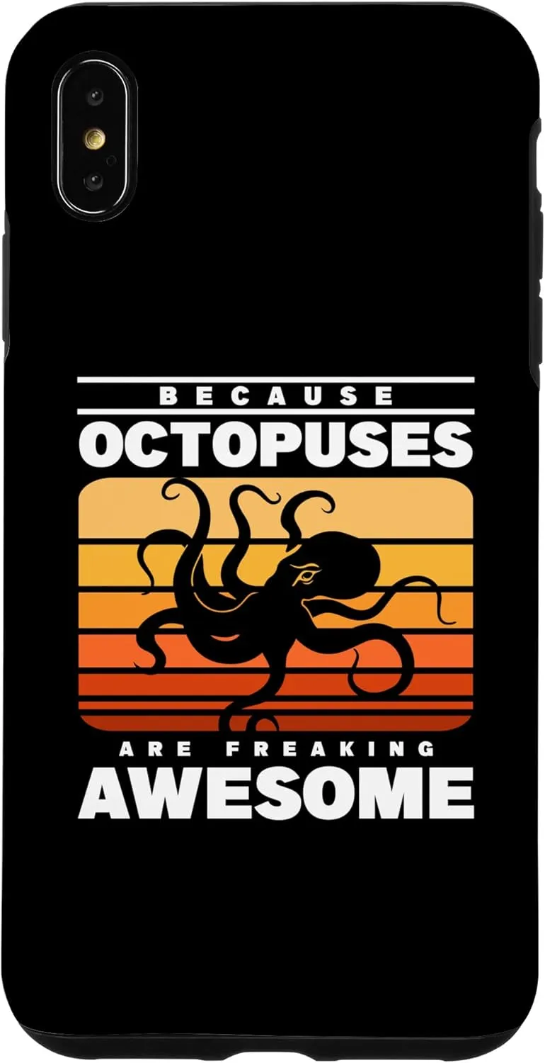 iPhone XS Max Because Octopuses Are Awesome Retro Octopus Fan Vintage Case Octopus-shaped decorative fan
